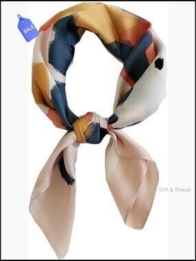 Silk Feeling Square Scarf 27.5x27.5 Satin Polyester Fashion Accessory